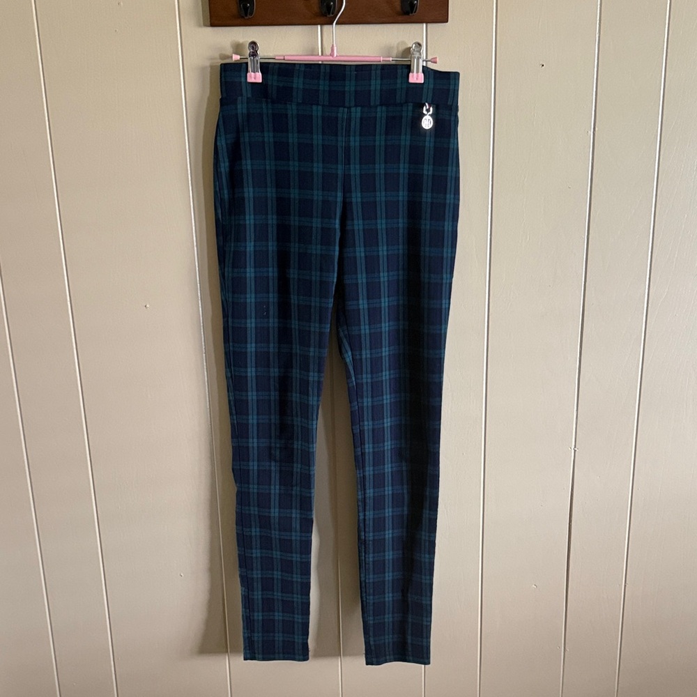 Tommy Hilfiger Blue and Green Plaid Skinny Pants